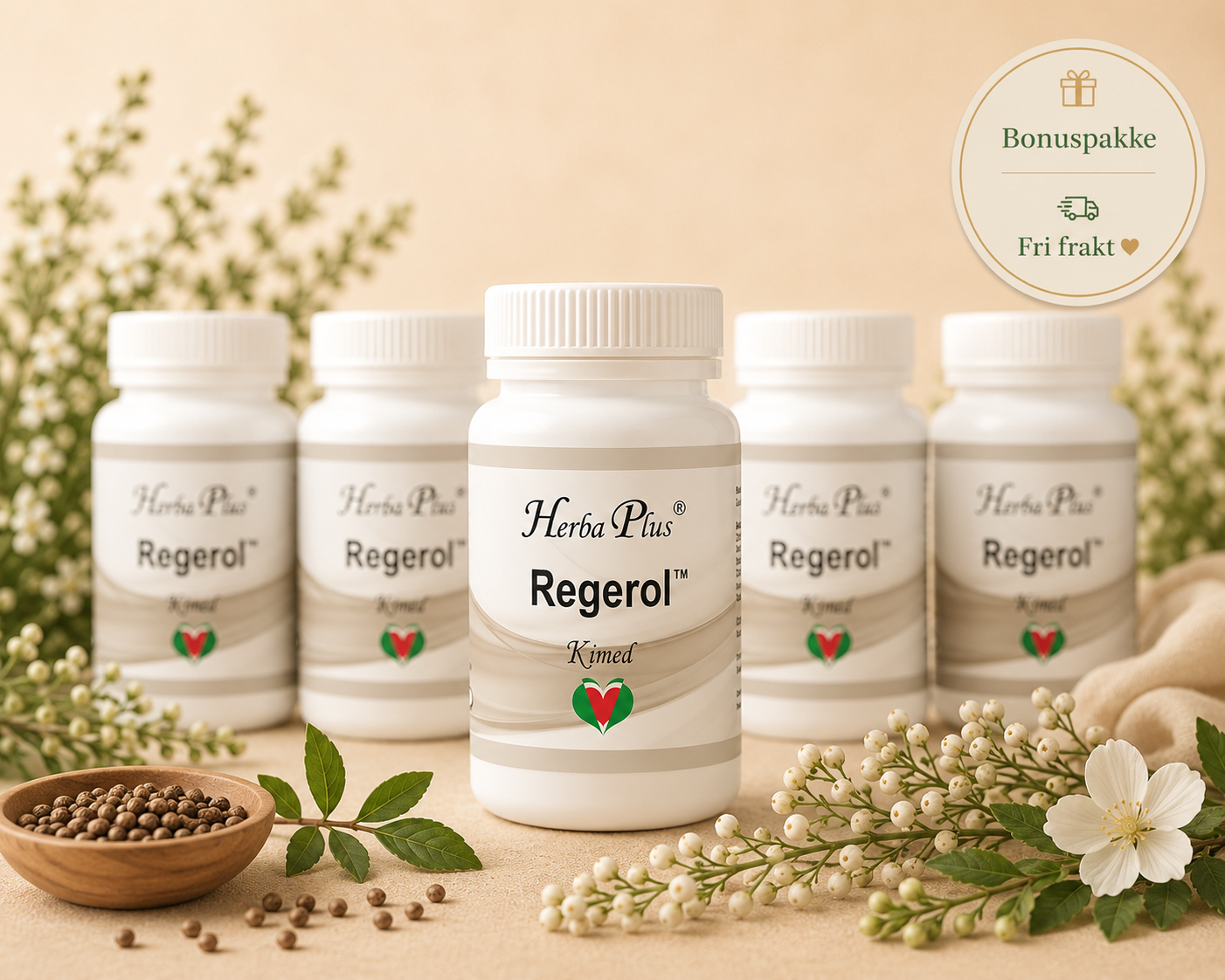 Herba Plus Regerol -ledd, muskler og hud- 6 for 5