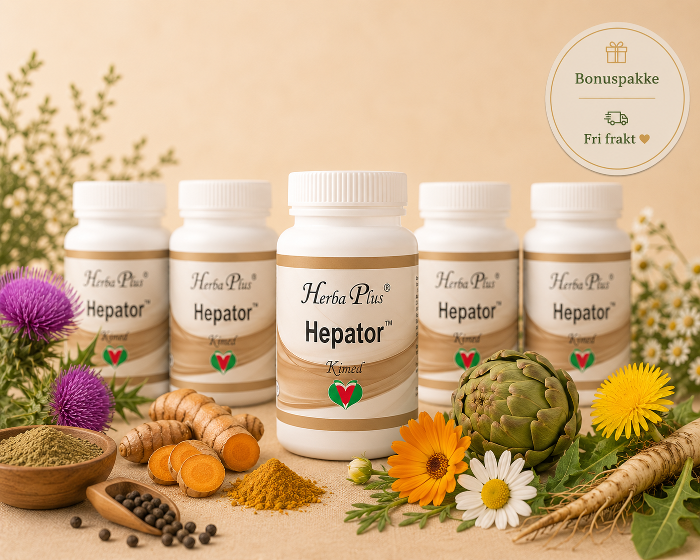Herba Plus Hepator -lever og galle- 6 for 5