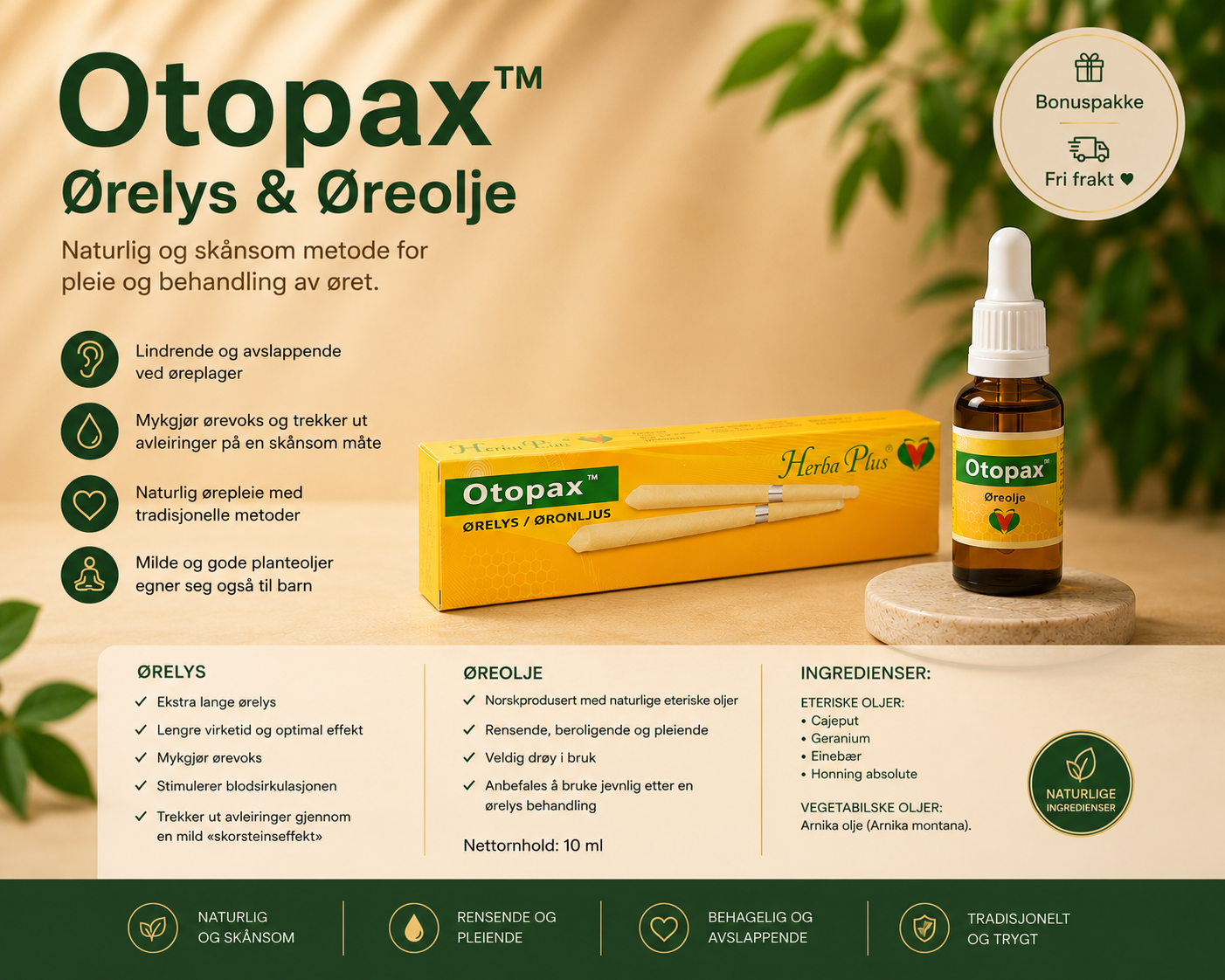 Herba Plus Otopax Ørelys/Øreolje pakke