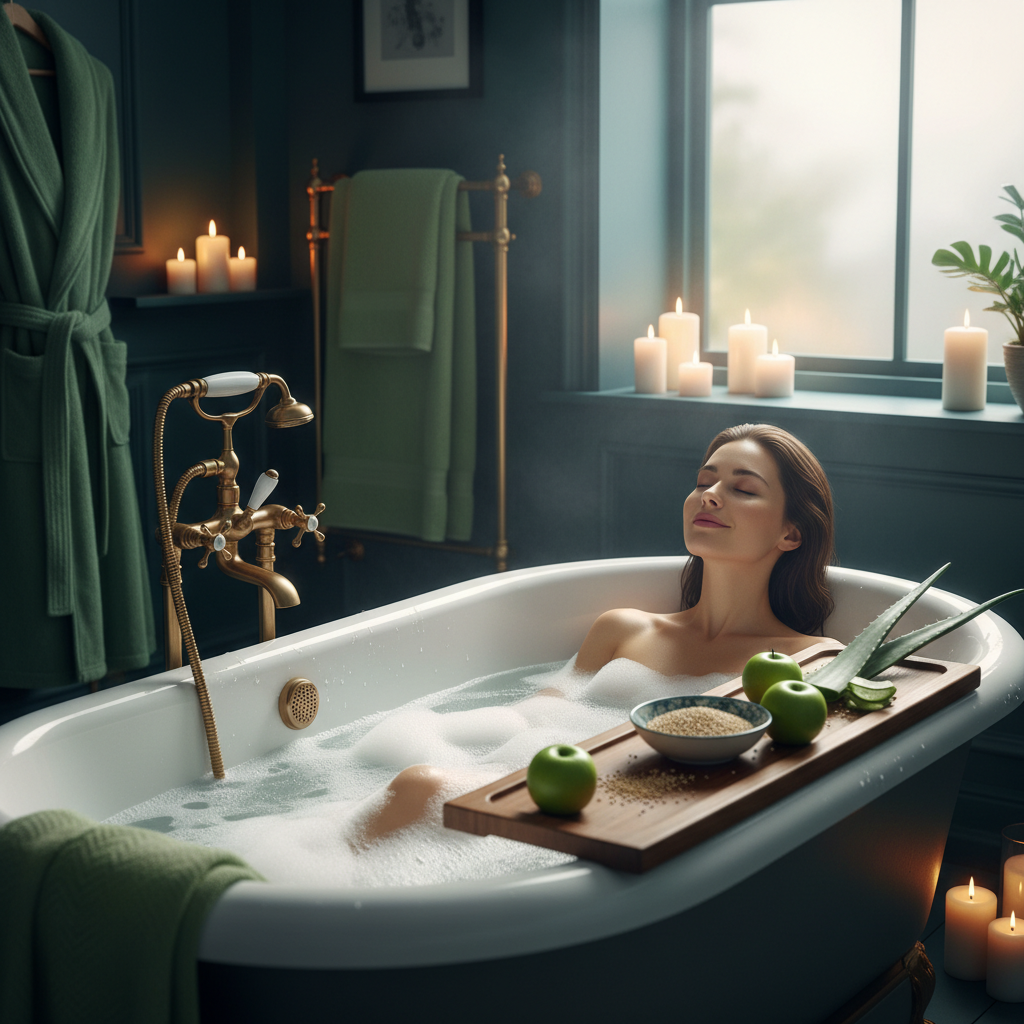 Frisk spa-stemning – eple, aloe vera og skinnende hår