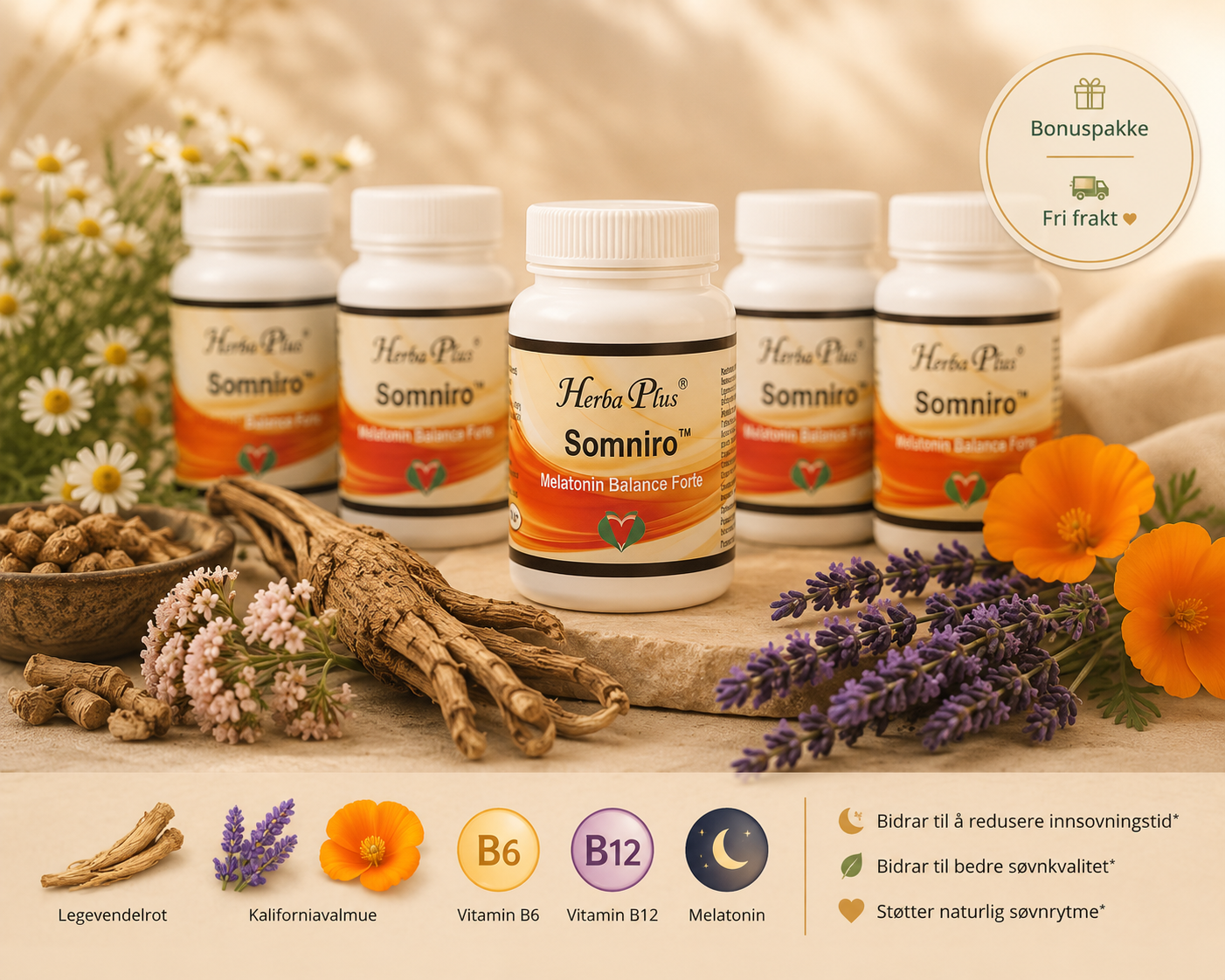 Herba Plus Somniro -Søvn- 6 for 5