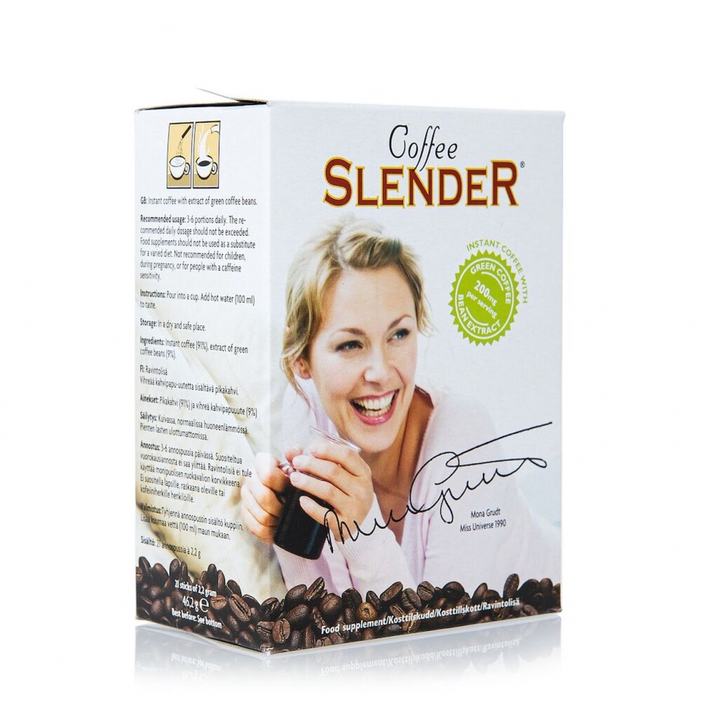 Pulverkaffe med ekstrakt fra grønne kaffebønner. Ekstraktet inneholder 45% klorogensyre som er en populær ingrediens i produkter for blant annet vektkontroll.
