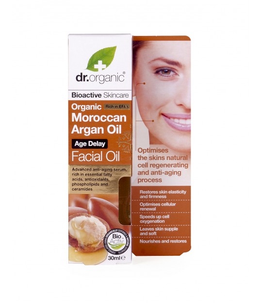 30 ml. Dr Organic Moroccan Argan facial oil er en rik kilde til vitaminer, antioksidanter og essensielle fettsyrer.