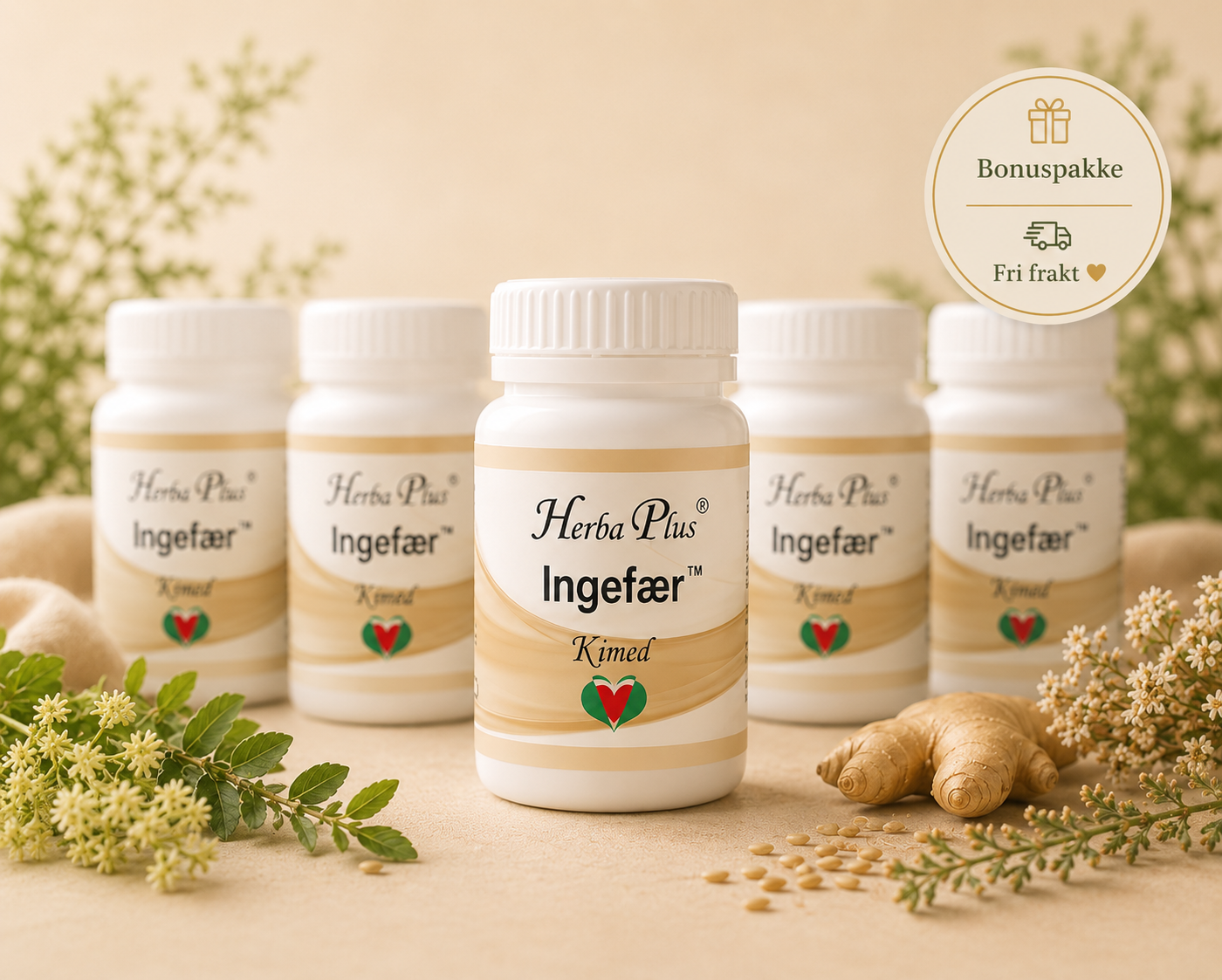 Herba Plus Ingefær -muskler, ledd og blod- 6 for 5