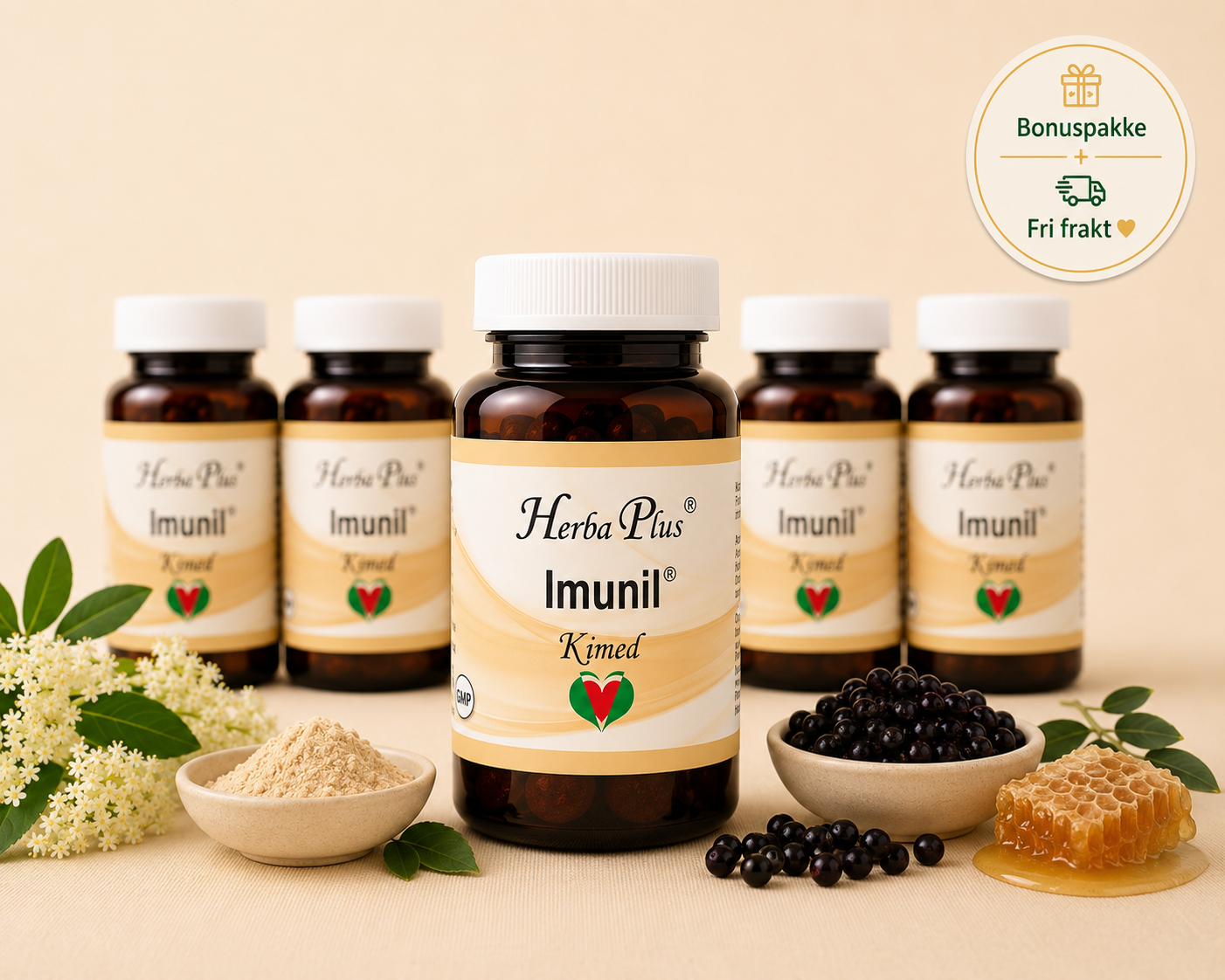 Herba Plus Imunil -immunforsvar, øre, nese og hals- 6 for 5