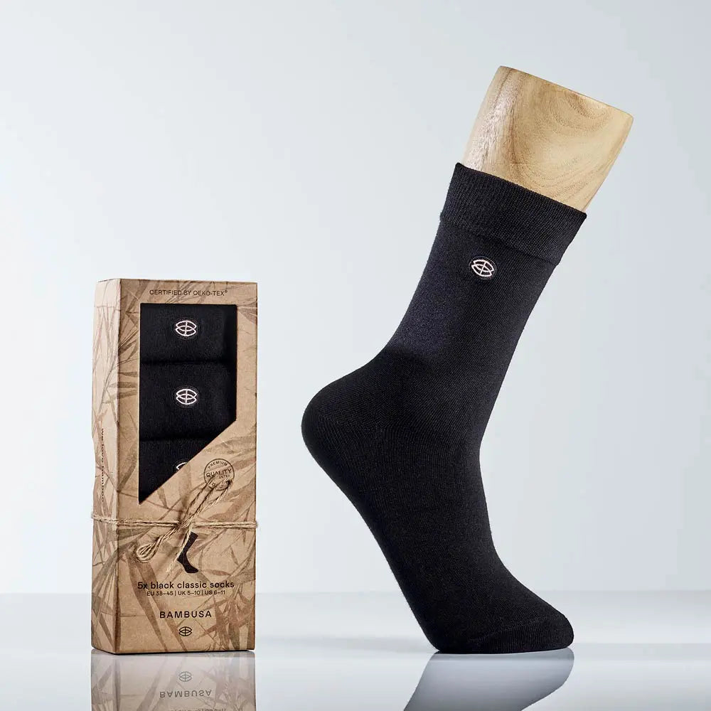 Bambusa - Dressokker av bambus - Sort 5 pk.