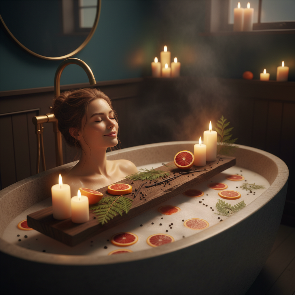 Luksuriøs spa-stemning – blodappelsin, sedertre og varm glød