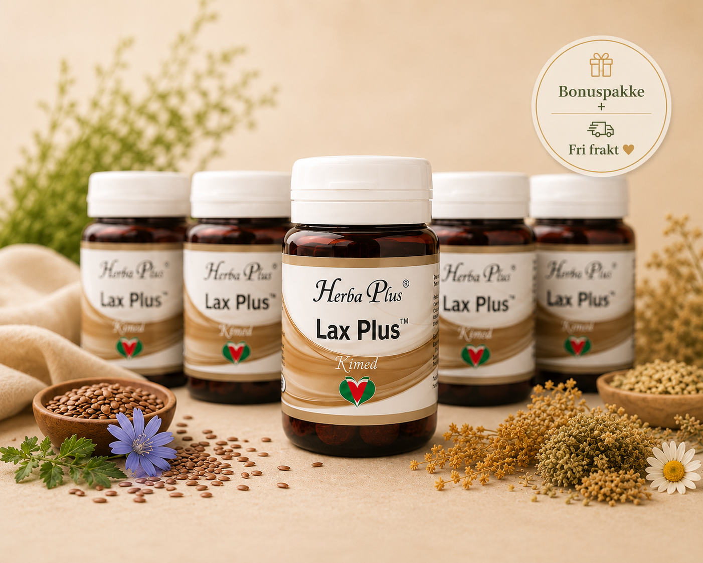 Herba Plus Lax Plus -mage og tarmsystemet- 6 for 5